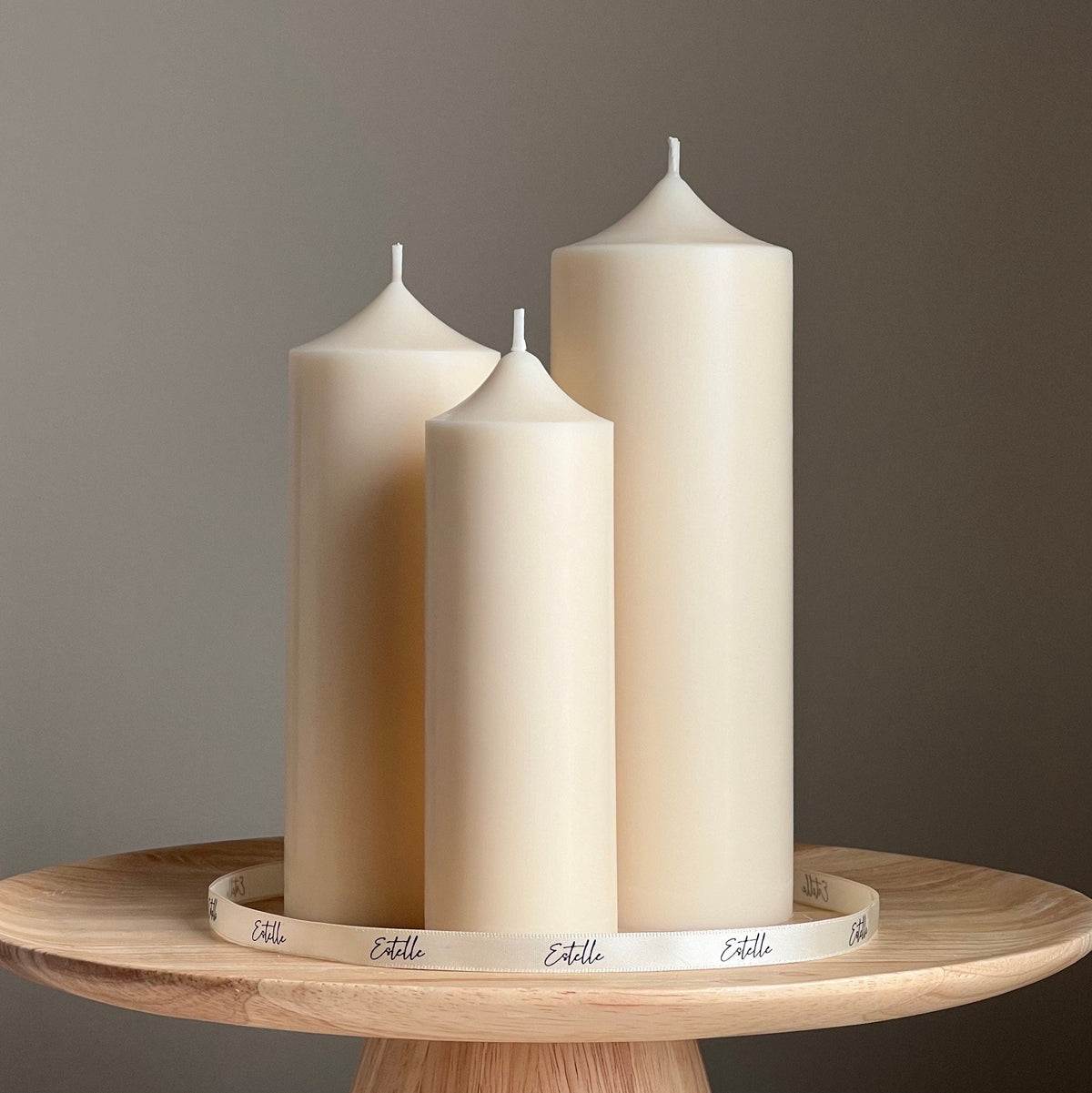 Handmade Soy Wax Pillar Candle: Unscented Decorative Candle