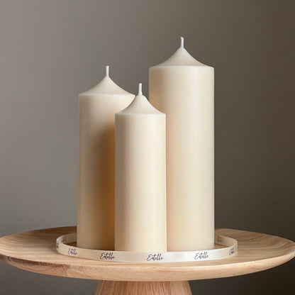 Handmade Soy Wax Pillar Candle: Unscented Decorative Candle