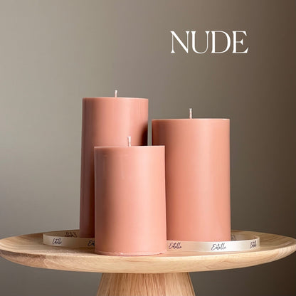 Bougie pilier artisanale en cire de soja : Bougie décorative