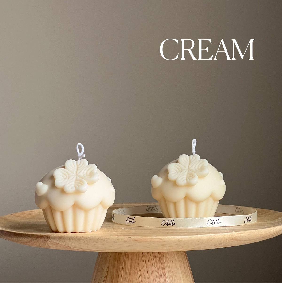 Bougie en cire de soja artisanale en forme de cupcake | Décoration d'intérieur