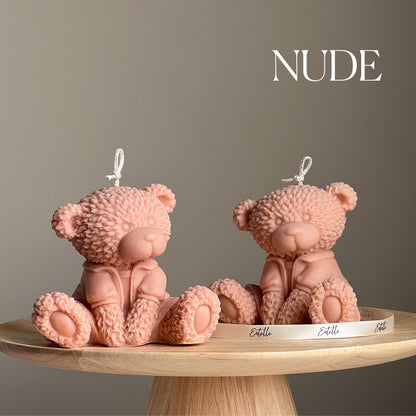 Bougie Ours en Peluche Faite Main en Cire de Soja : Cadeau Décoration Chambre d'Enfant