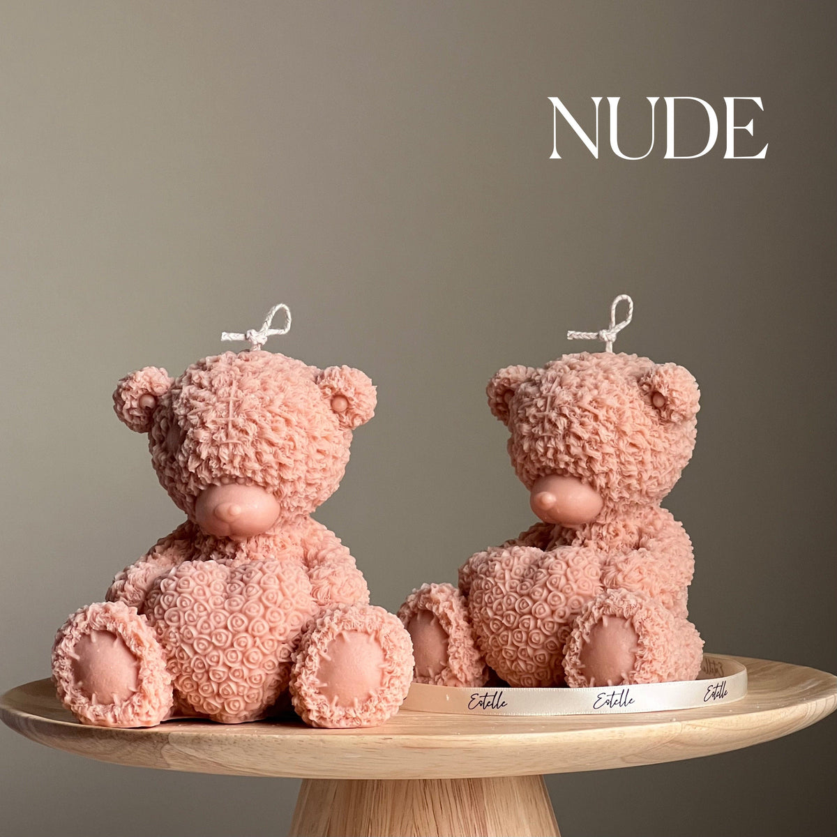 Bougie Ours en Peluche Faite Main en Cire de Soja : Cadeau Décoration Chambre d'Enfant