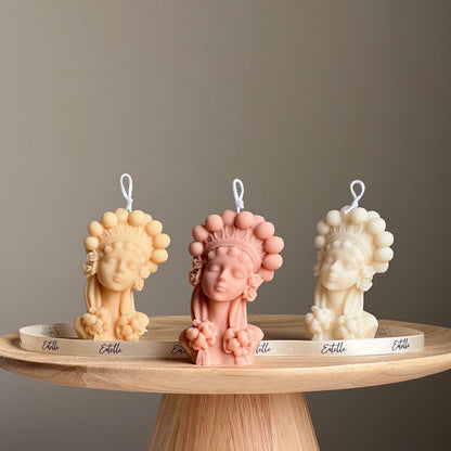 Bougie Buste Femme Faite Main en Cire de Soja | Décoration d'Intérieur
