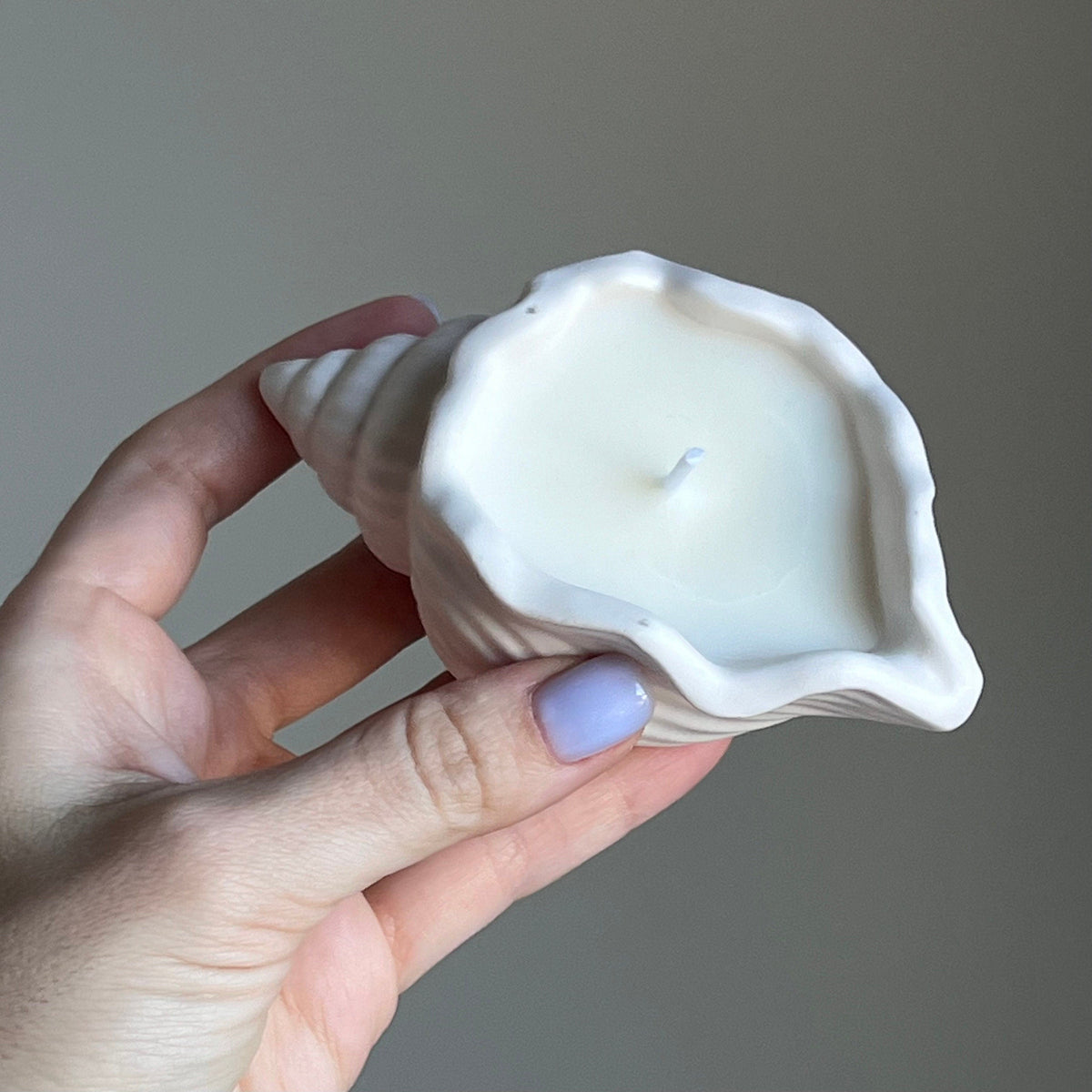 Bougie en cire de soja « Shell Jar » | Récipient fait main en jesmonite
