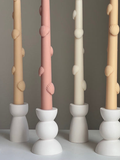 Bougie Conique Coquillage : Bougie de Dîner en Cire de Soja Faite à la Main
