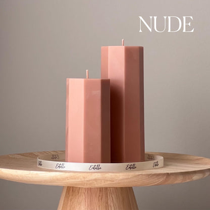 Ensemble de bougies en cire de soja pilier hexagonal | Bougies décoratives non parfumées