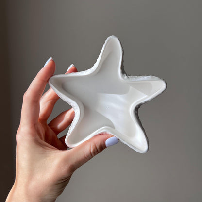 Plat à bijoux étoile de mer en Jesmonite : Plateau décoratif style scandinave