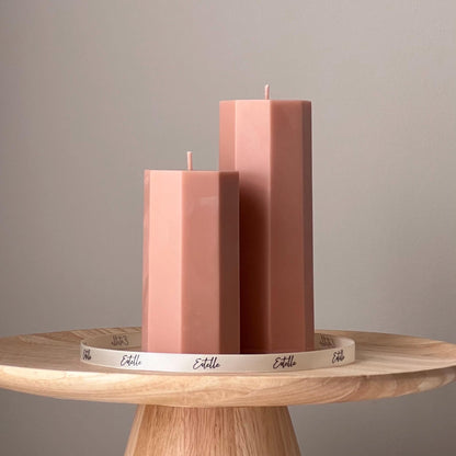Ensemble de bougies en cire de soja pilier hexagonal | Bougies décoratives non parfumées