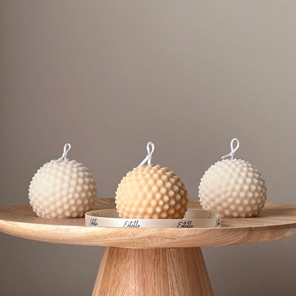 Bougie boule en cire de soja pointillée | Décoration d'intérieur
