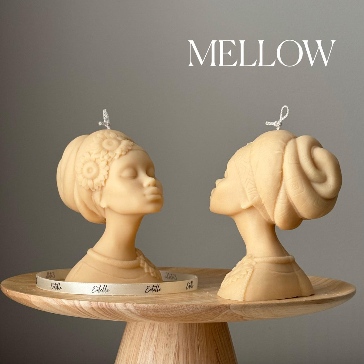 Bougie en cire de soja faite à la main, représentant une femme afro : Cadeau décoratif et sculptural pour la maison