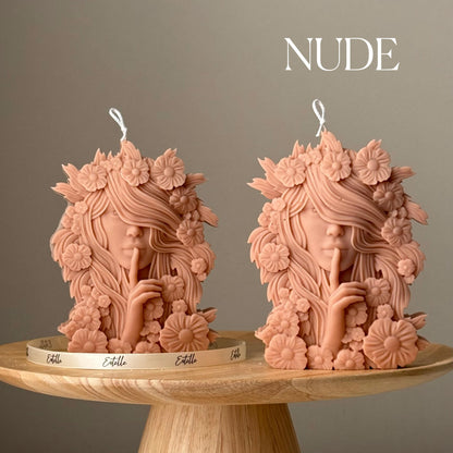 Lady Spring Soy Candle: Handmade Bust Sculpture, Unique Home Decor
