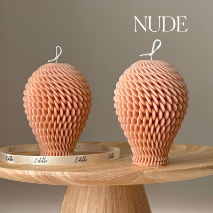 Bougie géométrique au soja : Œuvre d'art sculpturale coulée à la main