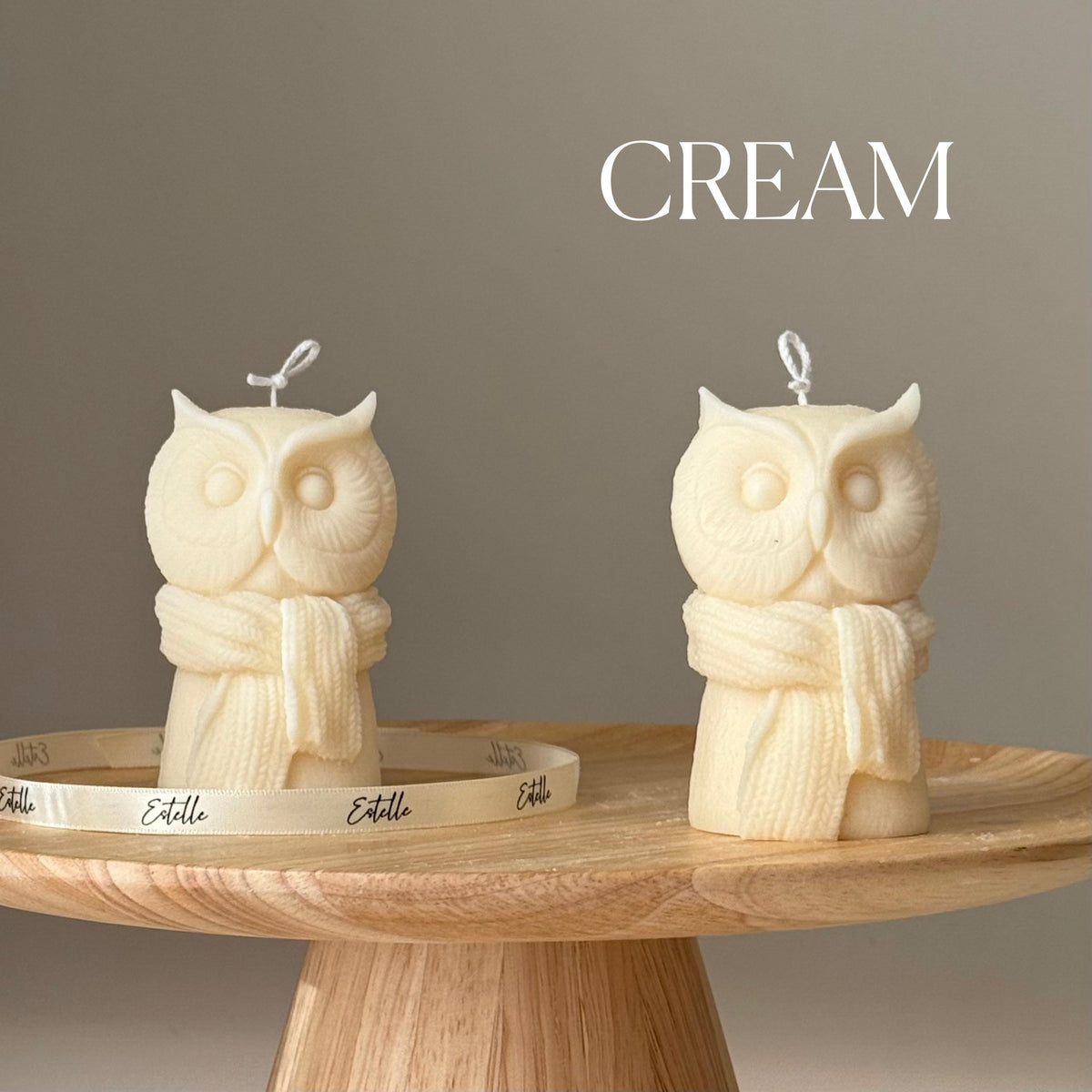 Bougie de soja hibou faite à la main : Cadeau d'art sculptural