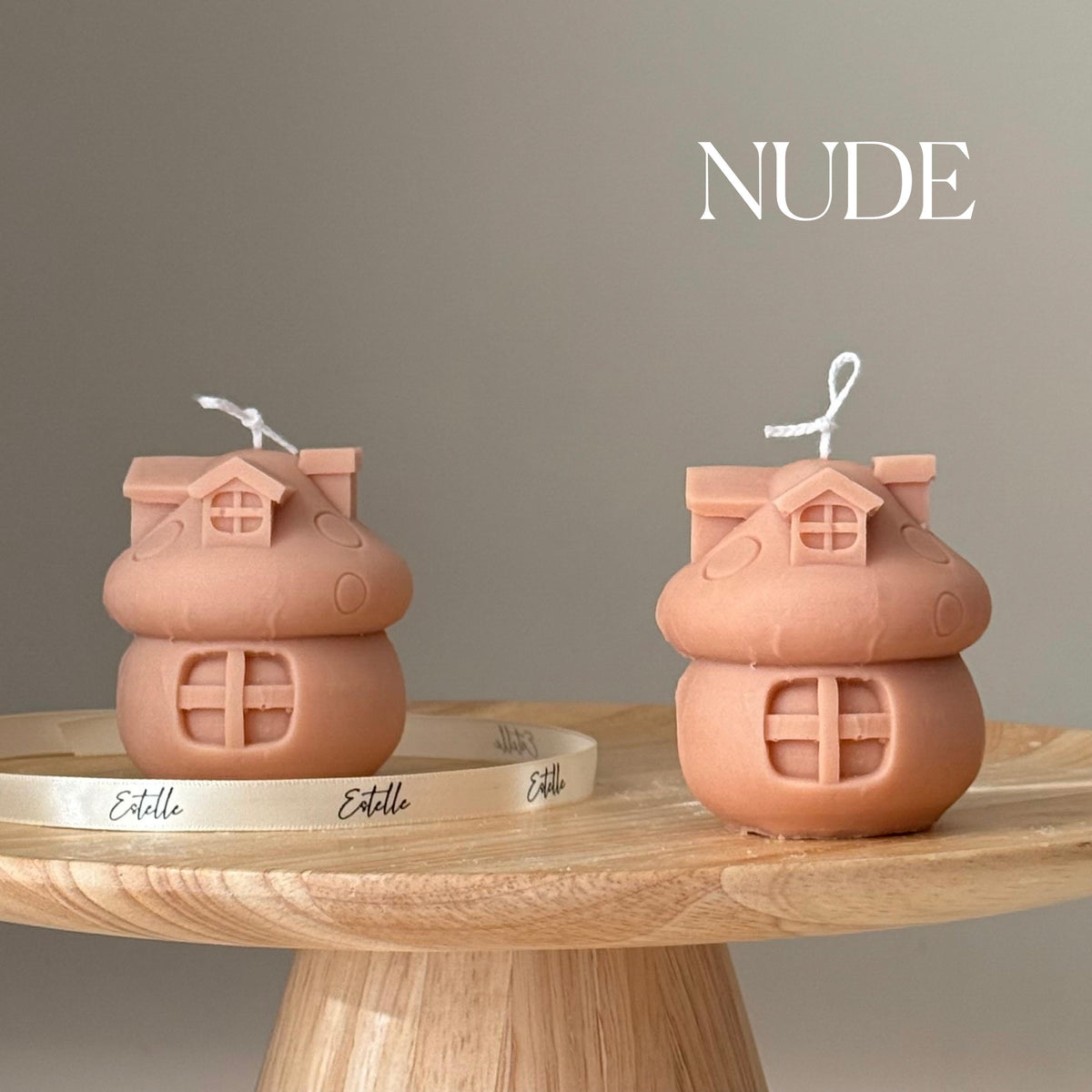 Bougie en cire de soja Tiny House : Cadeau d'art sculptural coulé à la main