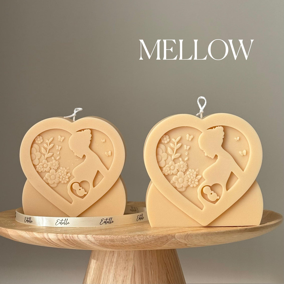 Bougie en soja « Amour Maternel » : Cadeau artistique sculpté et coulé à la main