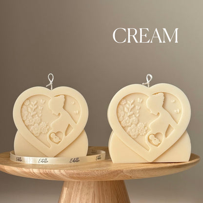 Bougie en soja « Amour Maternel » : Cadeau artistique sculpté et coulé à la main