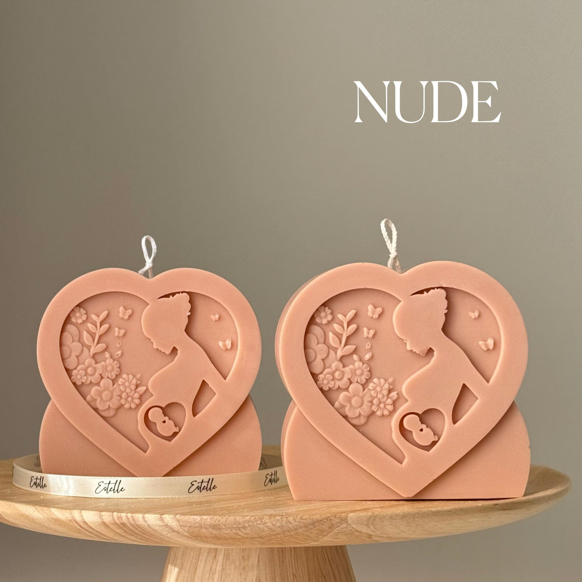 Bougie en soja « Amour Maternel » : Cadeau artistique sculpté et coulé à la main