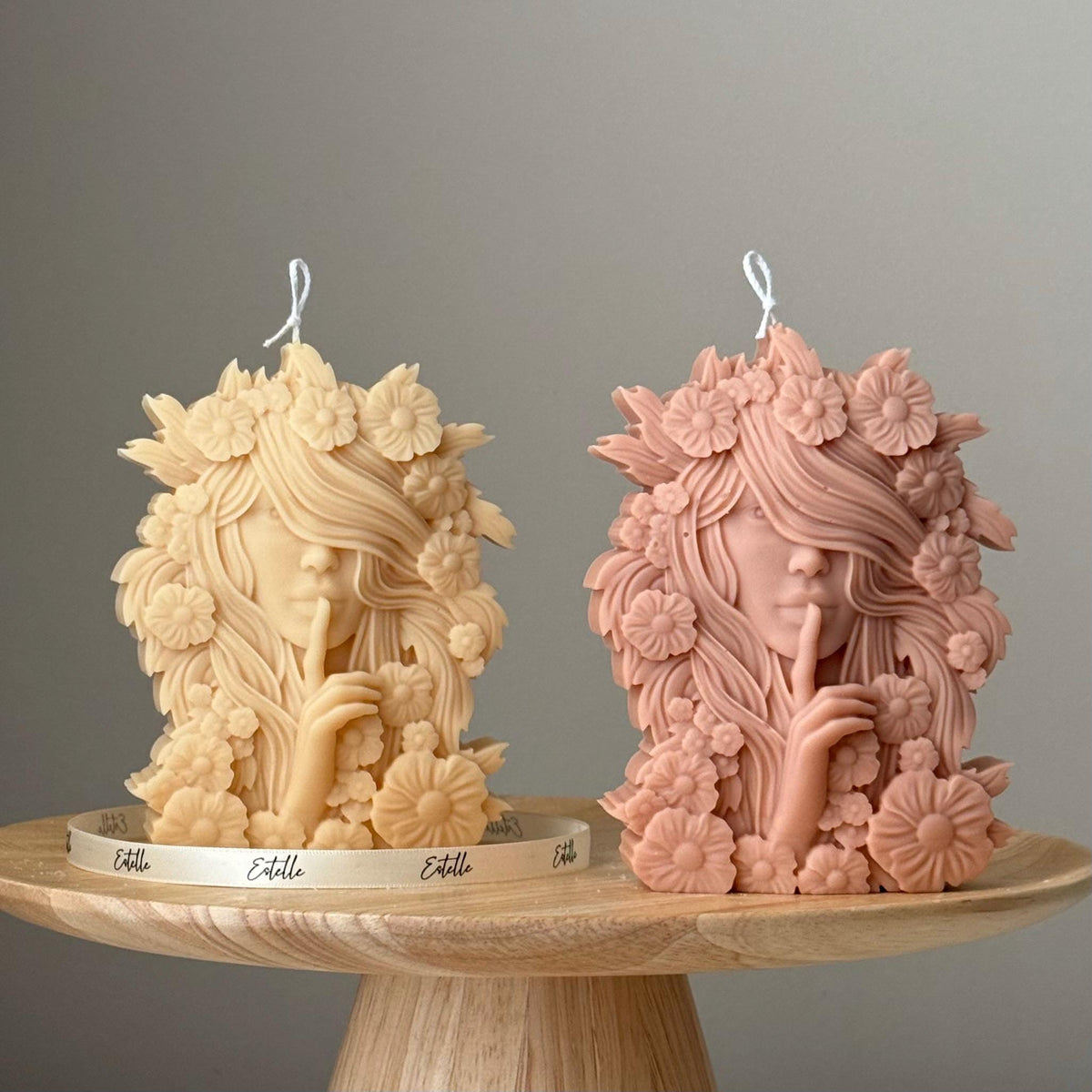 Lady Spring Soy Candle: Handmade Bust Sculpture, Unique Home Decor