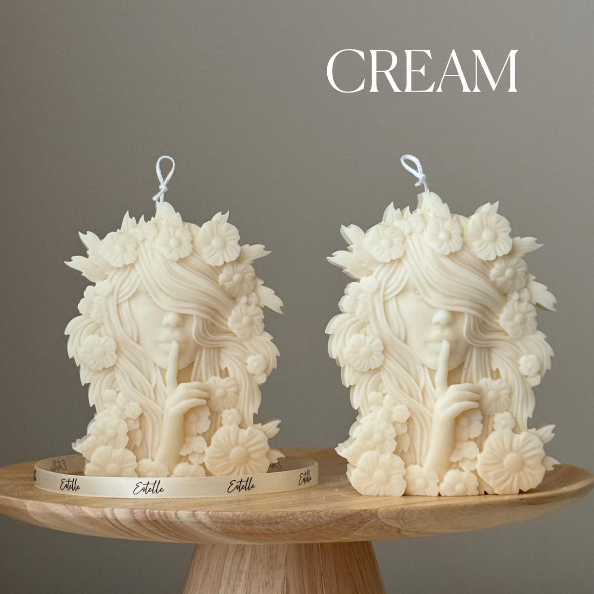 Lady Spring Soy Candle: Handmade Bust Sculpture, Unique Home Decor