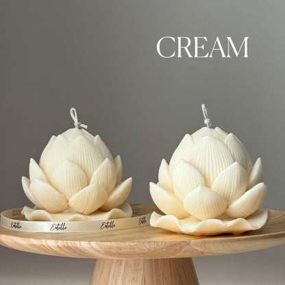 Handmade Soy Lotus Candle: Sculptural Home Decor Gift