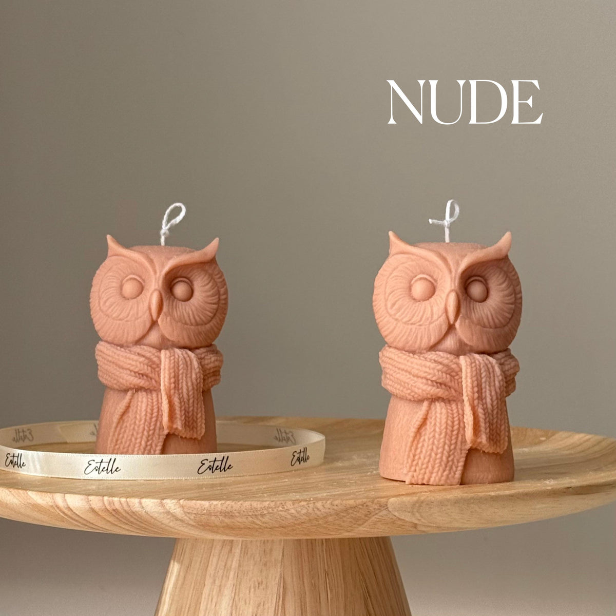 Bougie de soja hibou faite à la main : Cadeau d'art sculptural
