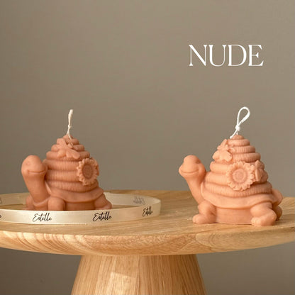 Hand Poured Soy Turtle Candle: Sculptural Art Gift