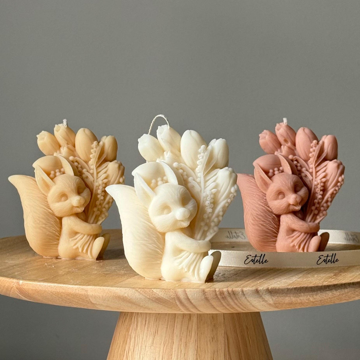 Bougie en Soja Écureuil Faite Main | Art Sculptural, Cadeau pour Amoureux des Animaux