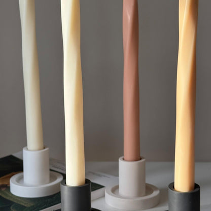 Greko Column Soy Wax Candle: Thin Swirl Taper, Decorative Candle
