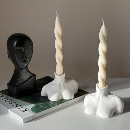Bust Candlestick Holder: Jesmonite Minimalist Home Decor