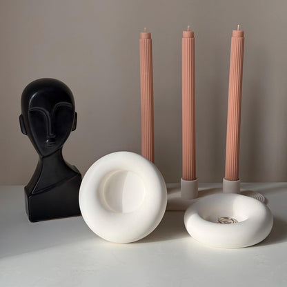 Plateau à bibelots rond fait main en Jesmonite : Décoration scandinave