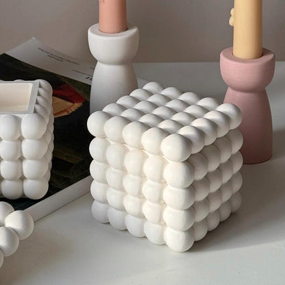 Bougie en cire de soja Bubble Jar | Récipient en Jesmonite, Faite à la main