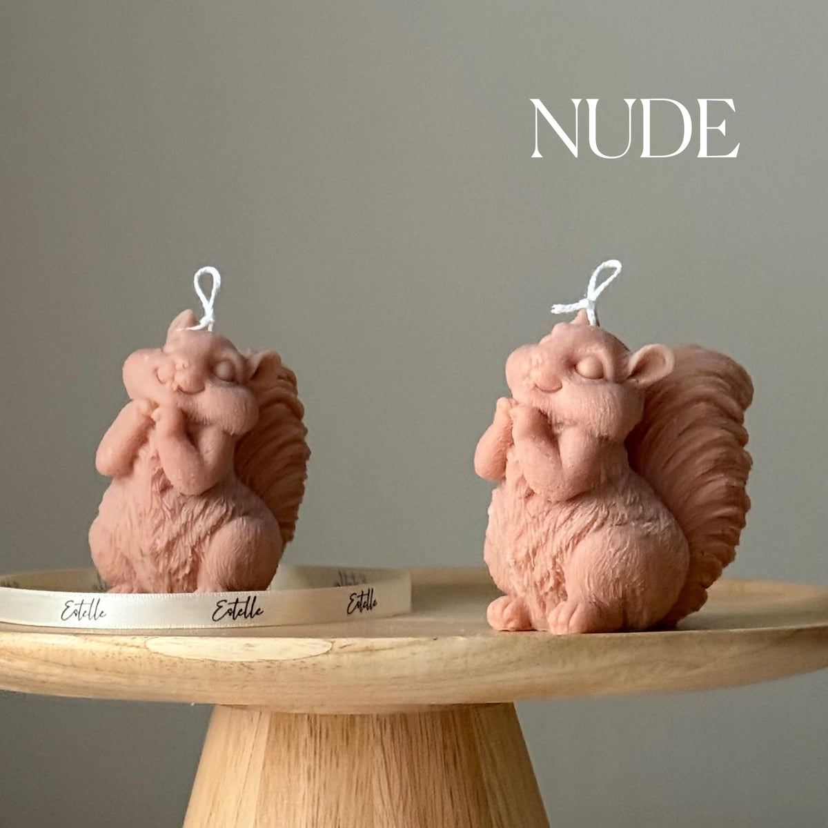 Bougie en cire de soja faite à la main en forme d'écureuil | Décoration sculpturale pour la maison