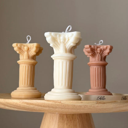 Tiny Column Soy Candle: Handmade Sculptural Home Decor