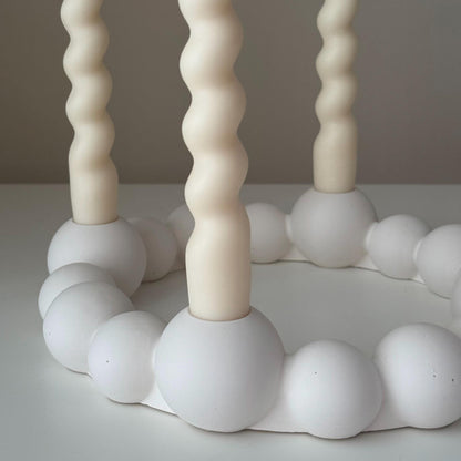 Bougeoir Bubbles : Bougie effilée en jesmonite, Décoration de table de mariage