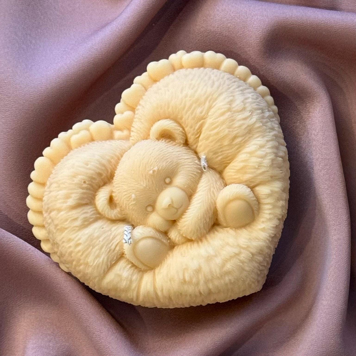 Teddy Bear Soy Candle | Heart-Shaped, Handmade Home Decor