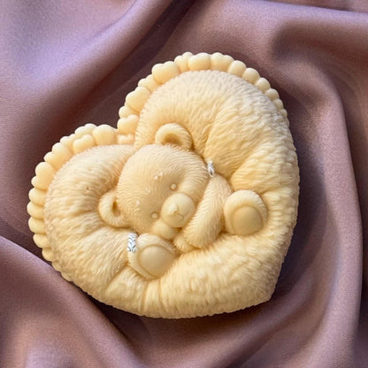 Teddy Bear Soy Candle | Heart-Shaped, Handmade Home Decor
