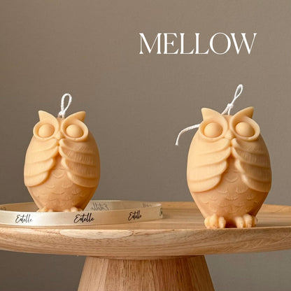 Bougie Hibou Faite Main en Soja : Décoration Sculpturale pour la Maison, Cadeau de Nouvelle Maison