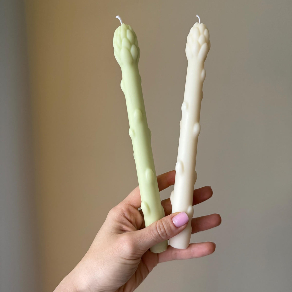 Asparagus Taper Candle: Handmade Soy Wax Dinner Candle