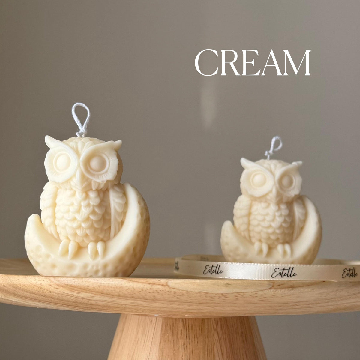 Bougie en Soja Hibou Lunaire : Décoration Sculpturale Faite à la Main