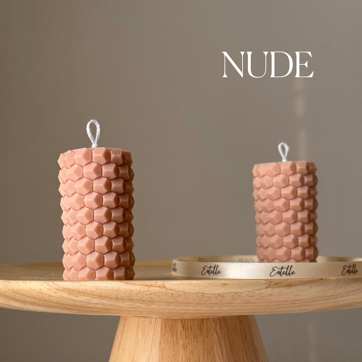 Bougie pilier en cire de soja nid d'abeille : Décoration d'intérieur faite à la main