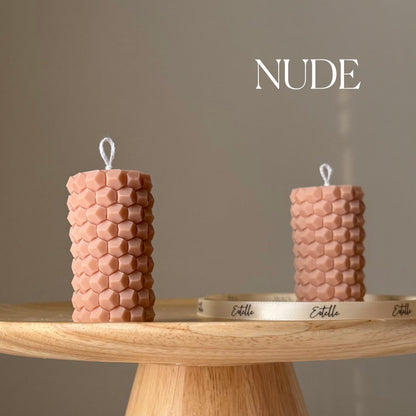 Bougie pilier en cire de soja nid d'abeille : Décoration d'intérieur faite à la main