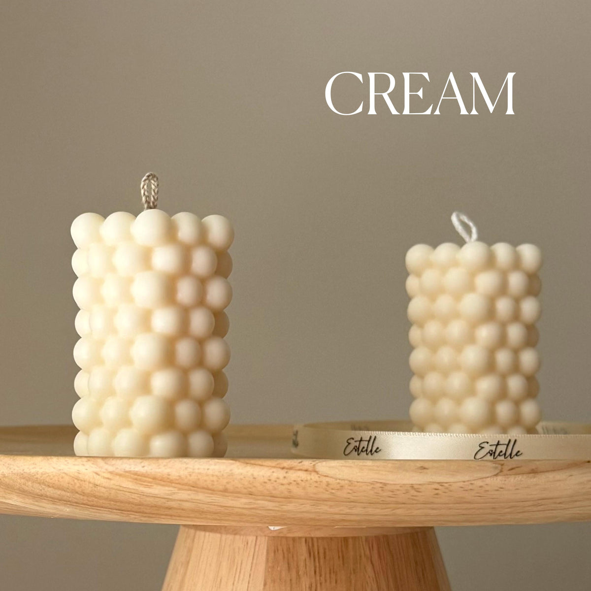 Bubble Soy Pillar Candle: Handmade Home Decor Gift