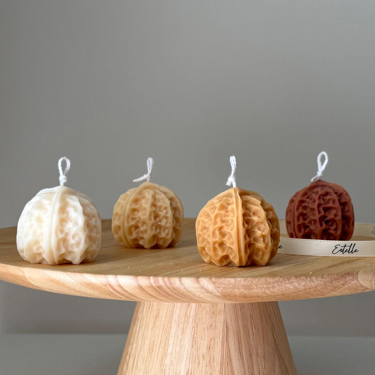 Bougie en forme de noix | Bougie pilier en soja faite à la main, Décoration intérieure