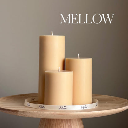 Ensemble de bougies piliers en cire de soja : Décoration de table minimaliste