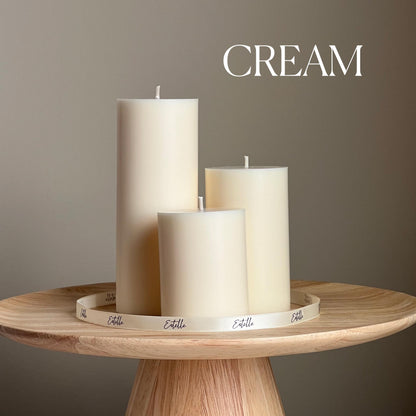 Ensemble de bougies piliers en cire de soja : Décoration de table minimaliste
