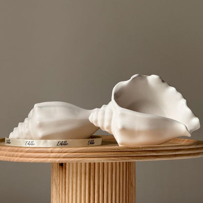 Boîte à Bijoux en Jesmonite Coquillage : Plat de Rangement pour Bijoux Côtier