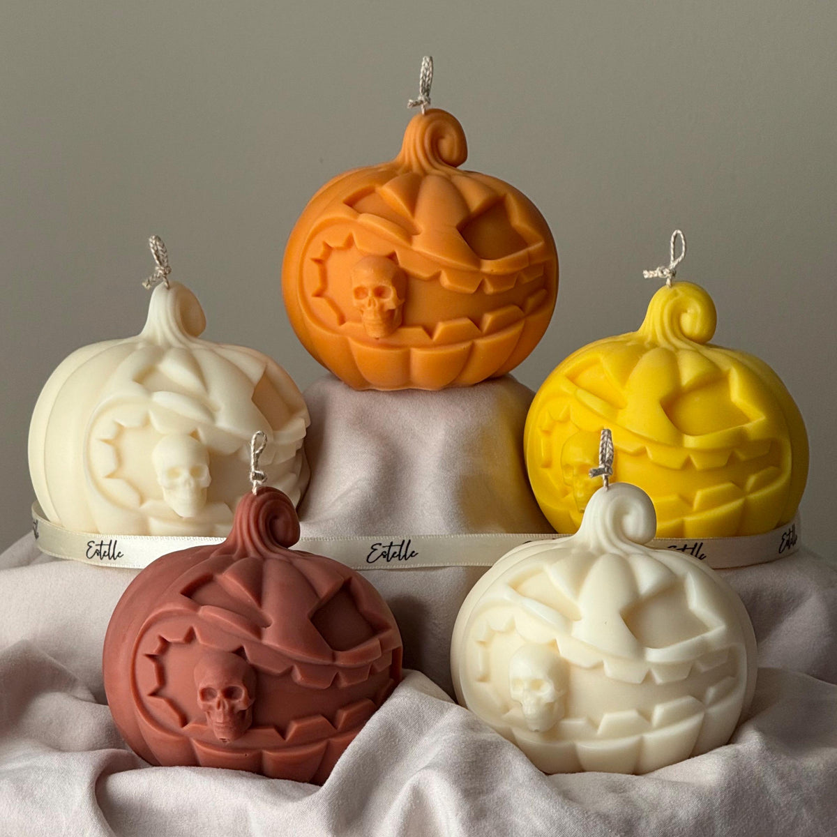Grande bougie en cire de soja parfum citrouille : Décoration d'automne, cadeau d'automne