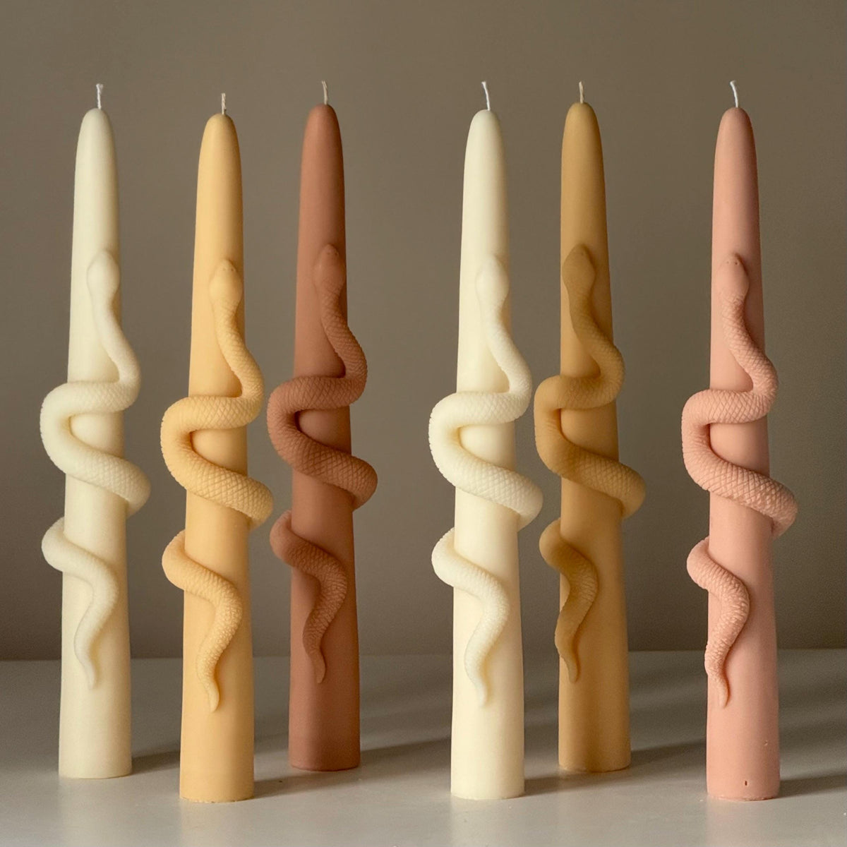 Snake Taper Soy Wax Candle: Decorative Column Pillar Candle