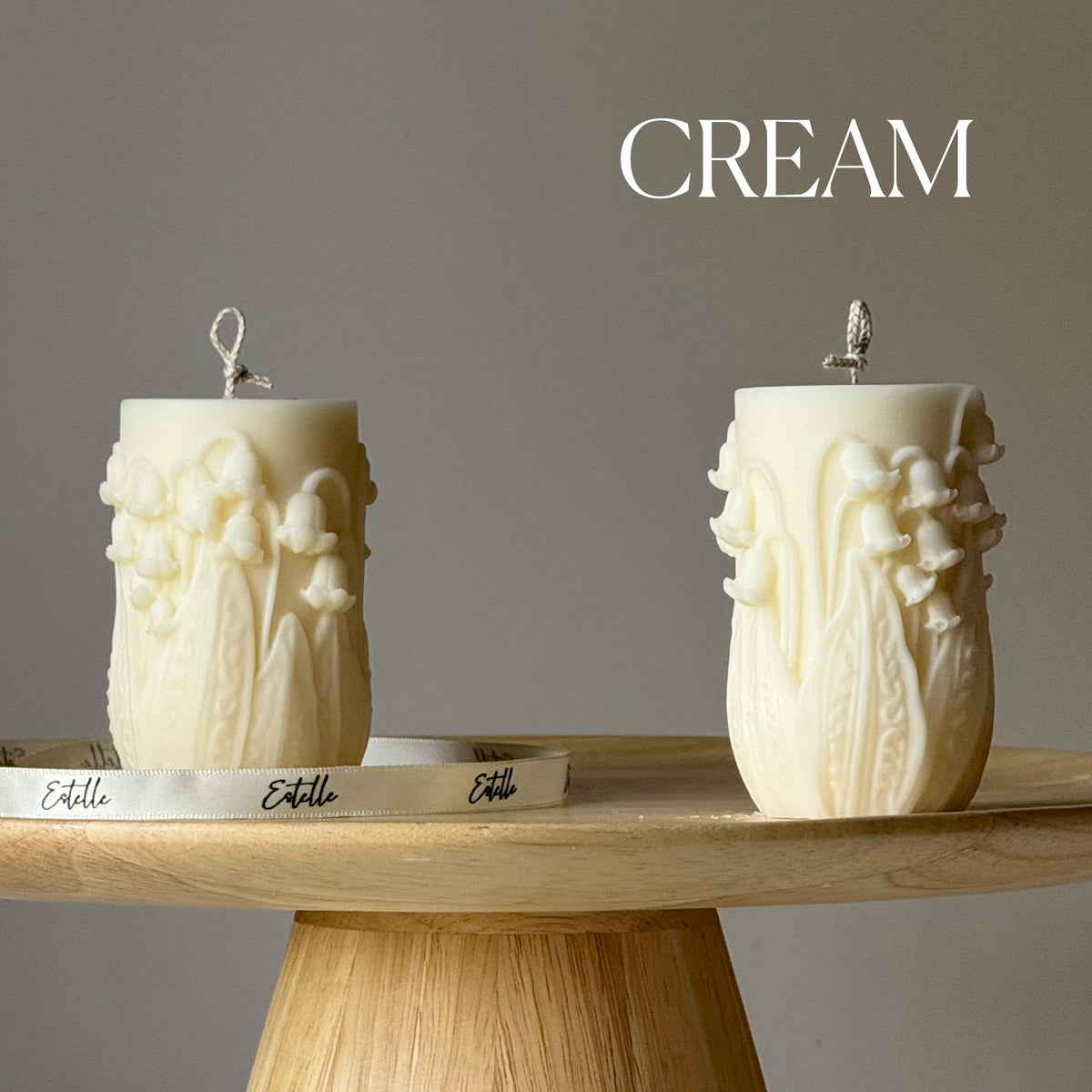 Bougie pilier muguet | Bougie décorative faite à la main