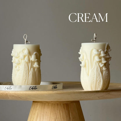Bougie pilier muguet | Bougie décorative faite à la main